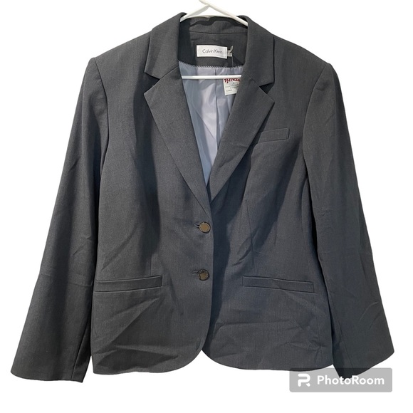Calvin Klein Women’s Jacket Blazer NWT Grey Two Button Front Size 20W Li… - Picture 1 of 8
